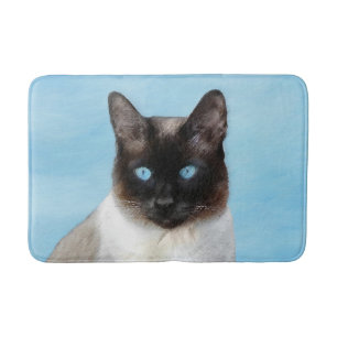 Siamese Katzenmalerei - Niedliche Original Katzenk Badematte