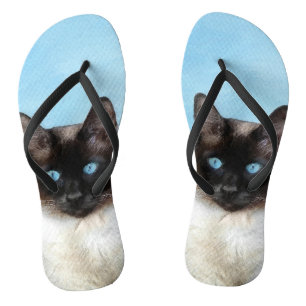 Siamese Katzenmalerei - Niedliche Original Katzenk Badesandalen