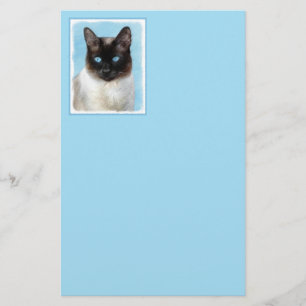 Siamese Katzenmalerei - Niedliche Original Katzenk Briefpapier