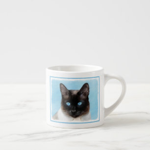Siamese Katzenmalerei - Niedliche Original Katzenk Espressotasse
