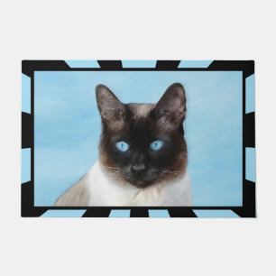 Siamese Katzenmalerei - Niedliche Original Katzenk Fußmatte