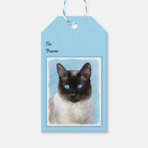 Siamese Katzenmalerei - Niedliche Original Katzenk Geschenkanhänger