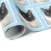 Siamese Katzenmalerei - Niedliche Original Katzenk Geschenkpapier (Rolleneckpunkt)
