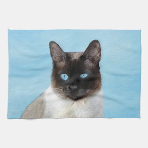 Siamese Katzenmalerei - Niedliche Original Katzenk Geschirrtuch