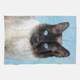 Siamese Katzenmalerei - Niedliche Original Katzenk Geschirrtuch