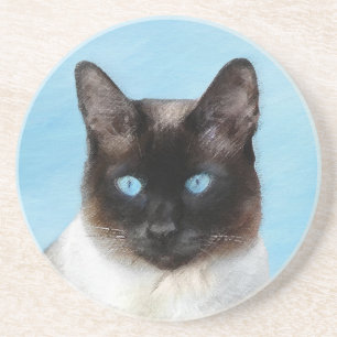 Siamese Katzenmalerei - Niedliche Original Katzenk Getränkeuntersetzer