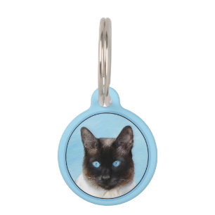 Siamese Katzenmalerei - Niedliche Original Katzenk Haustiermarke