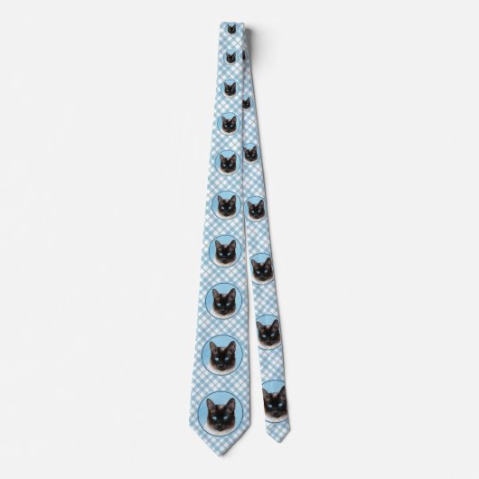 Siamese Katzenmalerei - Niedliche Original Katzenk Krawatte (Vorderseite)
