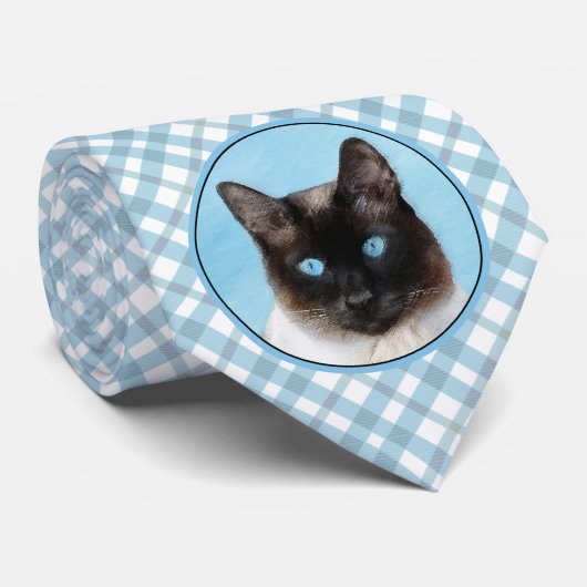 Siamese Katzenmalerei - Niedliche Original Katzenk Krawatte (Gerollt)