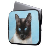 Siamese Katzenmalerei - Niedliche Original Katzenk Laptopschutzhülle (Vorderseite Links)
