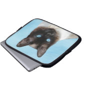 Siamese Katzenmalerei - Niedliche Original Katzenk Laptopschutzhülle (Vorne Knopf)