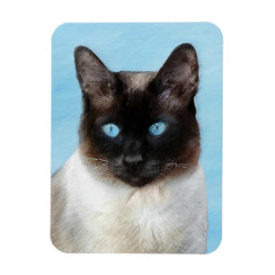 Siamese Katzenmalerei - Niedliche Original Katzenk Magnet