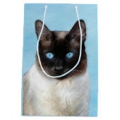 Siamese Katzenmalerei - Niedliche Original Katzenk Mittlere Geschenktüte (Rückseite)