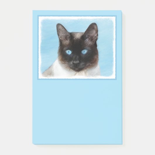 Siamese Katzenmalerei - Niedliche Original Katzenk Post-it Klebezettel (Vorderseite)