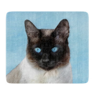 Siamese Katzenmalerei - Niedliche Original Katzenk Schneidebrett