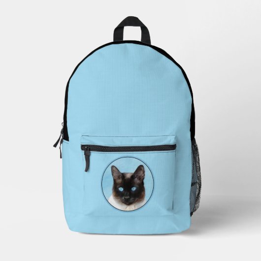Siamese Katzenmalerei Original Tierart Bedruckter Rucksack (Vorderseite)