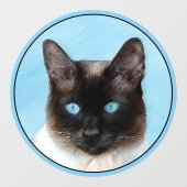 Siamese Katzenmalerei Original Tierart Fensteraufkleber (Blatt)