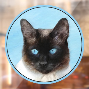 Siamese Katzenmalerei Original Tierart Fensteraufkleber