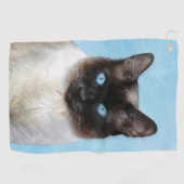 Siamese Katzenmalerei Original Tierart Golfhandtuch (Horizontal)
