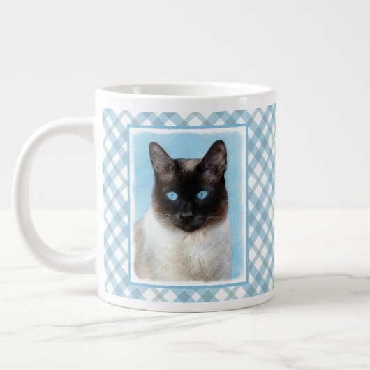Siamese Katzenmalerei Original Tierart Jumbo-Tasse (Links)