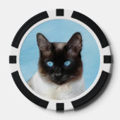 Siamese Katzenmalerei Original Tierart Pokerchips (Vorderseite)