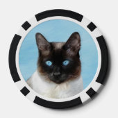 Siamese Katzenmalerei Original Tierart Pokerchips (Rückseite)