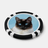 Siamese Katzenmalerei Original Tierart Pokerchips (Einzeln)