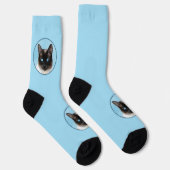 Siamese Katzenmalerei Original Tierart Socken (Rechts)