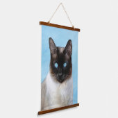 Siamese Katzenmalerei Original Tierart Wandteppich Mit Holzrahmen (Gewinkelt)