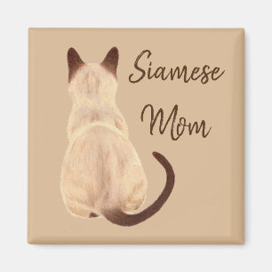 Siamese-Katzenmutter Sasha Kitty schaut weg Rückan Magnet