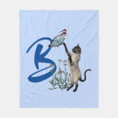 Siamese Katzenschmetterlingsmonogramm Initial B Fleecedecke (Vorderseite)