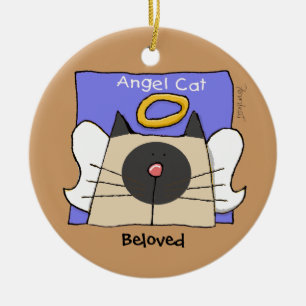 Siamese Keepake Cat Angel personalize Keramik Ornament
