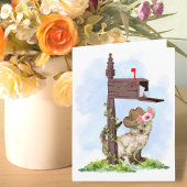 Siamese Kitten and Mailbox Blank Note Card