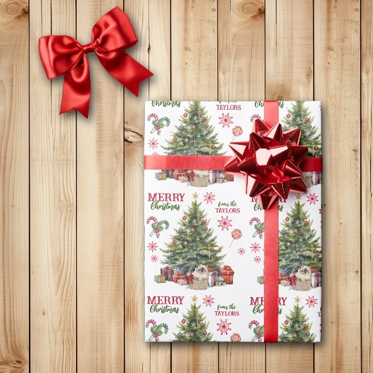 Siamese Kitten Basket Unter dem Weihnachtsbaum Geschenkpapier