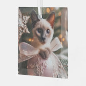 Siamese Kitten Blue Point Glasdekoration Ornament Aus Glas (Vorderseite links)