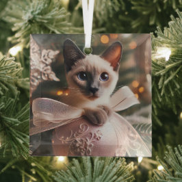 Siamese Kitten Blue Point Glasdekoration Ornament Aus Glas