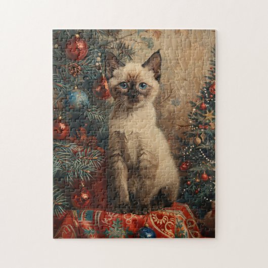 Siamese Kitten Christmas Vintag Cat Puzzle (Vertikal)