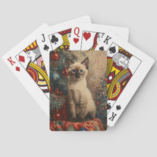 Siamese Kitten Christmas Vintag Cat Spielkarten