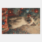 Siamese Kitten Christmas Vintag Decoupage Geschenkpapier Set (Vorderseite)