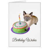 Siamese Kitten mit Cake Birthday Card (Vorne)