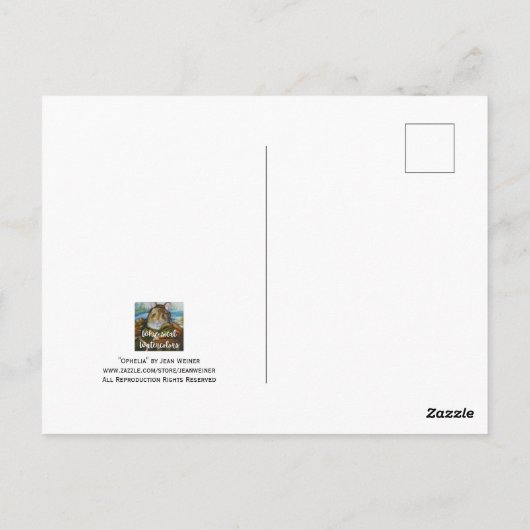 Siamese Kitten Pink Collar Wasserfarbe Kunst Postk Postkarte (Rückseite)