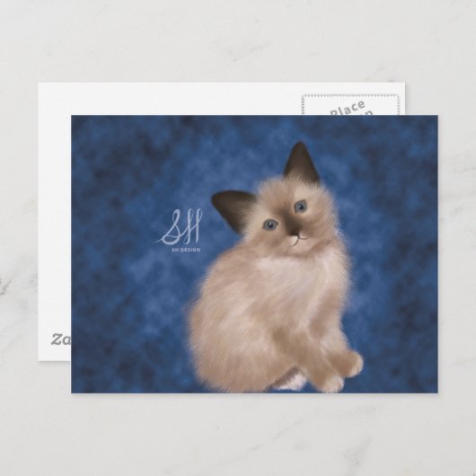 Siamese Kitten Postkarte (Vorne/Hinten)