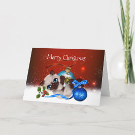 Siamese Kitten Weihnachtskarte Feiertagskarte