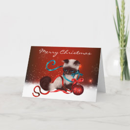 Siamese Kitten Weihnachtskarte Feiertagskarte