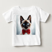 Siamese Kitten with Red Bow Baby T-shirt (Vorderseite)