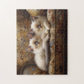 Siamese Kittens Napping Vintage Couch Puzzle (Vertikal)