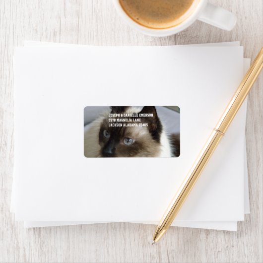 Siamese Kitty Adressaufkleber (Insitu)