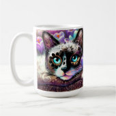 Siamese Kitty Cat Crocus Floral Lila Aquamarin Kaffeetasse (Links)