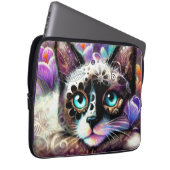 Siamese Kitty Cat Crocus Floral Lila Aquamarin Laptopschutzhülle (Vorne Rechts)