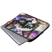 Siamese Kitty Cat Crocus Floral Lila Aquamarin Laptopschutzhülle (Vorne Knopf)